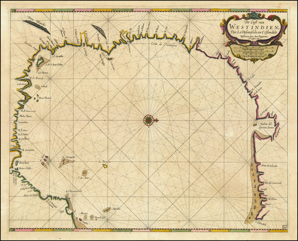 75-Florida, South and Texas Map By Arent Roggeveen / Jacobus Robijn