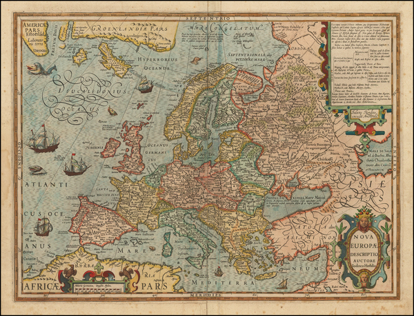 42-Europe and Europe Map By Jodocus Hondius