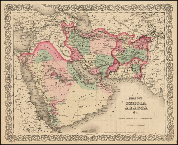 3-Central Asia & Caucasus and Middle East Map By G.W.  & C.B. Colton