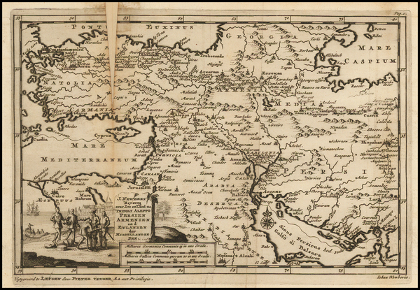 36-Turkey, Mediterranean, Middle East and Turkey & Asia Minor Map By Pieter van der Aa