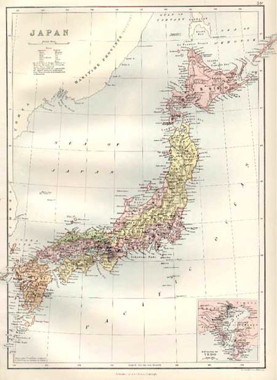 96-Asia, Asia and Japan Map By Adam & Charles Black