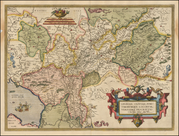 56-Netherlands Map By Abraham Ortelius