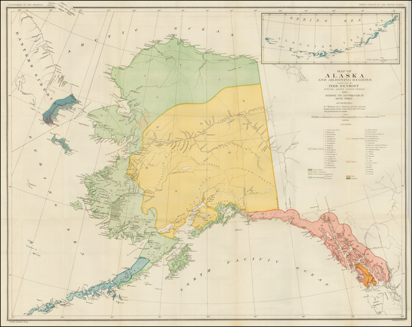 77-Alaska Map By Julius Bien & Co.