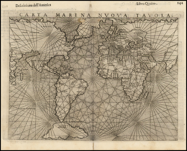 47-World and World Map By Girolamo Ruscelli