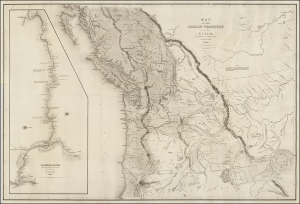 52-Rocky Mountains, California and Canada Map By Charles Wilkes