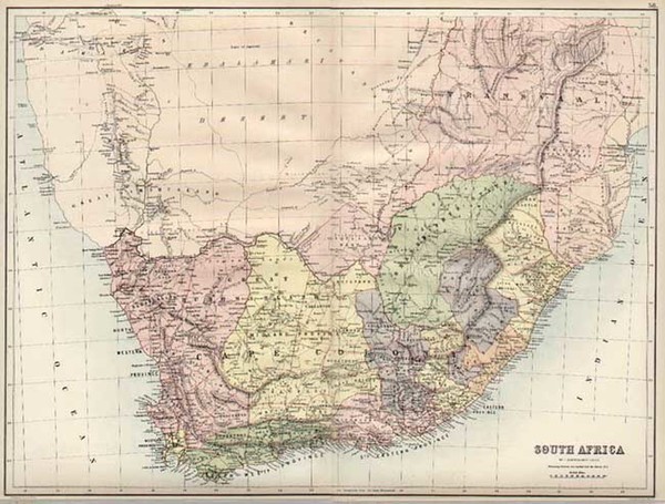 1-Africa and South Africa Map By Adam & Charles Black