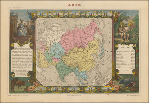 36-Asia and Asia Map By Victor Levasseur