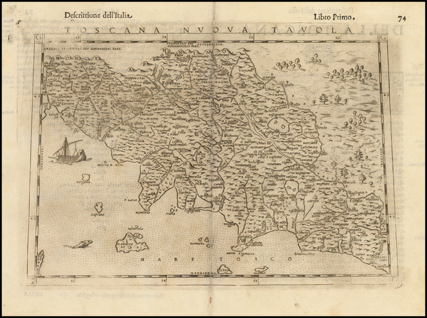 30-Italy and Northern Italy Map By Girolamo Ruscelli