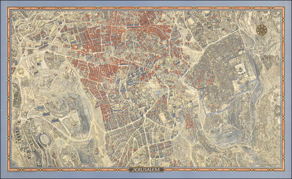 77-Holy Land Map By Hermann Bollmann