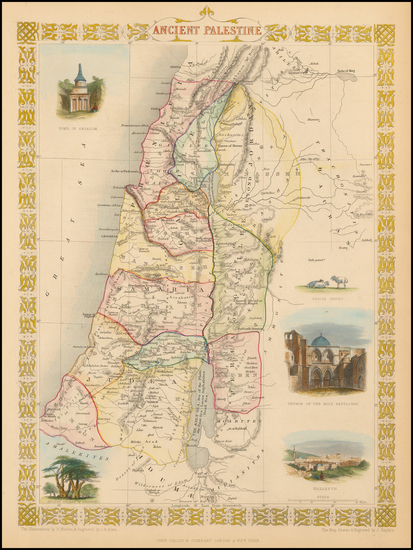 32-Holy Land Map By John Tallis