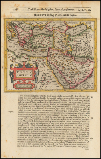 79-Turkey, Mediterranean, Middle East and Turkey & Asia Minor Map By Jodocus Hondius / Samuel 