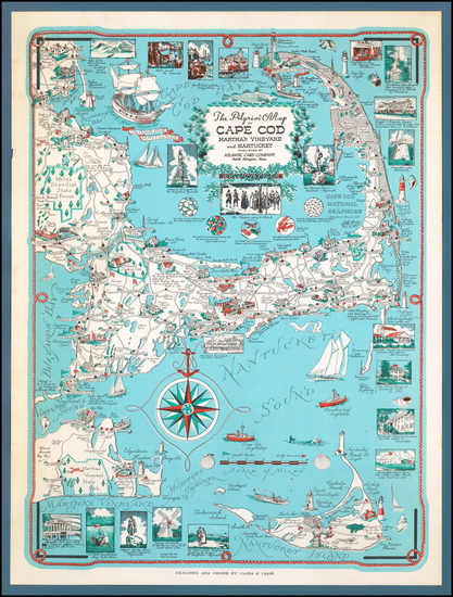 57-Massachusetts and Pictorial Maps Map By Clara Katrina Chase