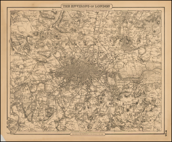 50-British Isles Map By Joseph Hutchins Colton