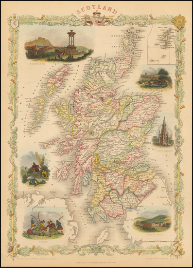 42-Scotland Map By John Tallis