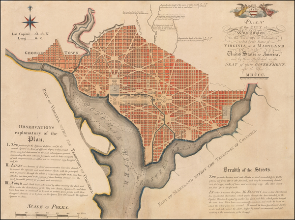 60-Washington, D.C. Map By Andrew Ellicott