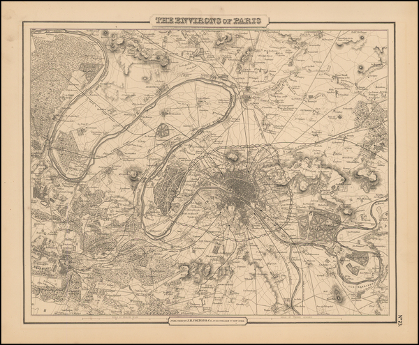 97-France Map By Joseph Hutchins Colton