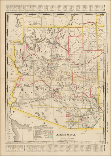 96-Southwest and Arizona Map By George F. Cram