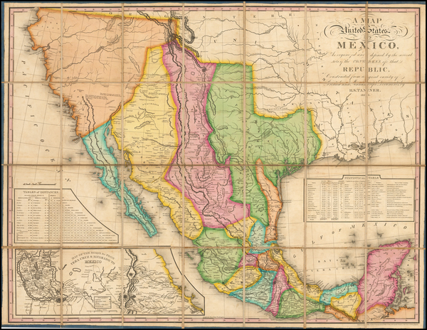 44-Texas, Plains, Southwest, Rocky Mountains, Mexico, Baja California and California Map By Henry 