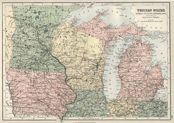 35-Midwest Map By Adam & Charles Black