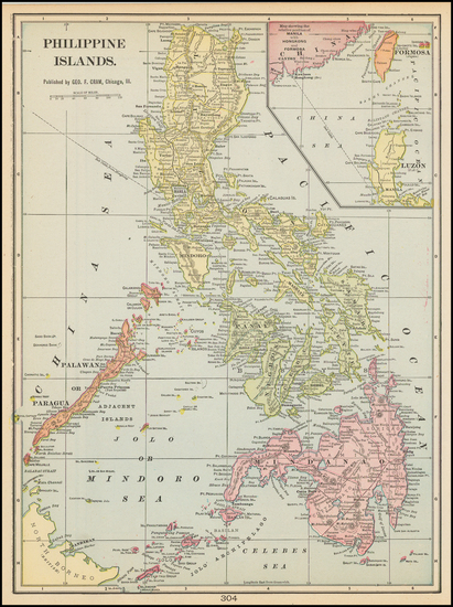 96-Philippines Map By George F. Cram