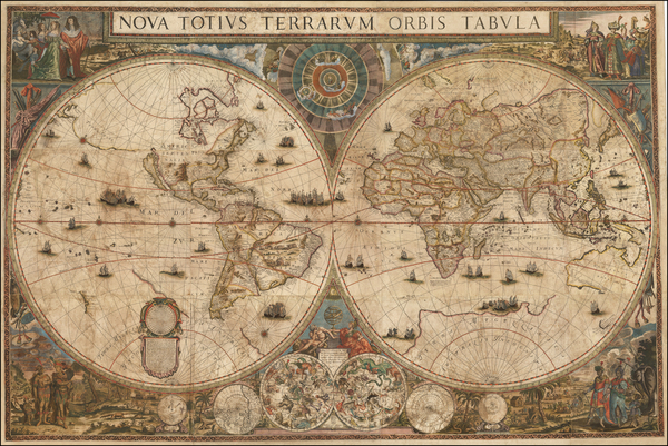 73-World and World Map By Frederick De Wit / Giuseppe Longhi