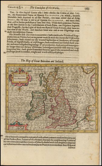 55-British Isles Map By Jodocus Hondius / Samuel Purchas