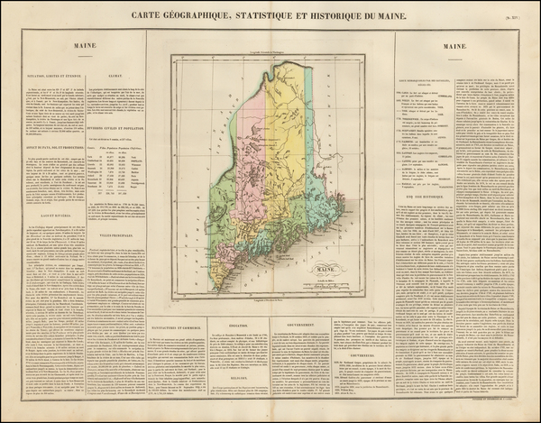 77-Maine Map By Jean Alexandre Buchon