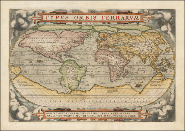 64-World and World Map By Abraham Ortelius