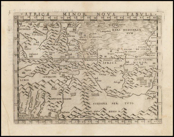 22-North Africa and Balearic Islands Map By Giacomo Gastaldi