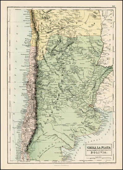 79-South America Map By Adam & Charles Black