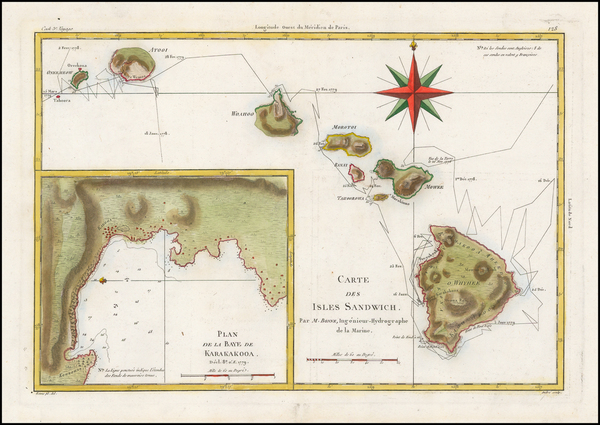 60-Hawaii and Hawaii Map By Rigobert Bonne