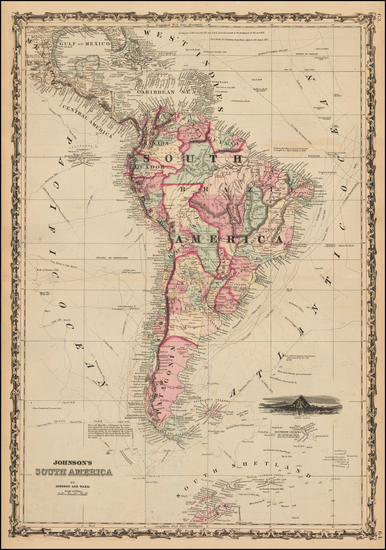 88-South America Map By Alvin Jewett Johnson  &  Ross C. Browning