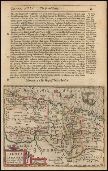 24-Middle East and Holy Land Map By Jodocus Hondius / Samuel Purchas
