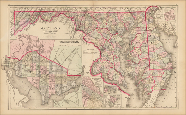 28-Mid-Atlantic, Maryland and Delaware Map By Frank A. Gray