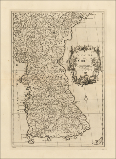 47-Korea Map By Jean-Baptiste Bourguignon d'Anville