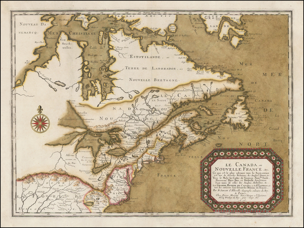 48-United States, Midwest and Canada Map By Nicolas Sanson