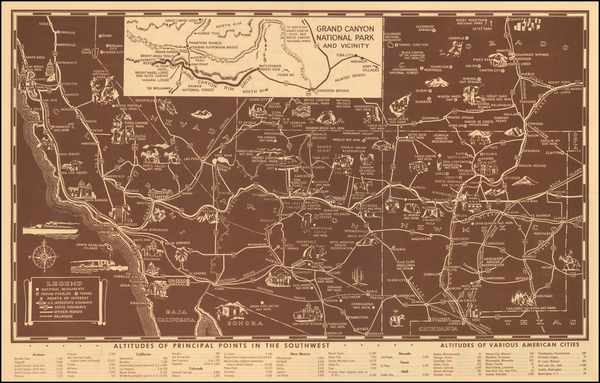 96-Southwest and California Map By Fred Harvey