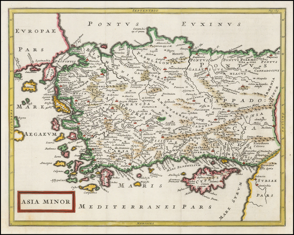 54-Turkey, Mediterranean and Turkey & Asia Minor Map By Christoph Cellarius