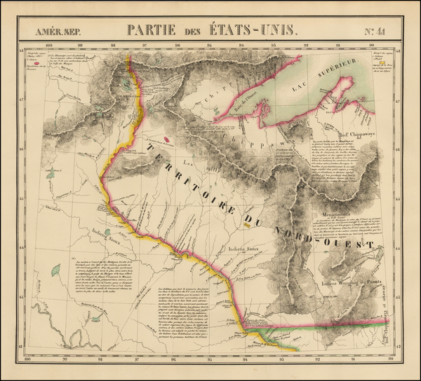 21-Midwest and Plains Map By Philippe Marie Vandermaelen