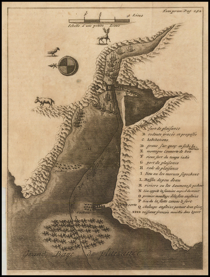 47-Canada Map By Baron de Lahontan