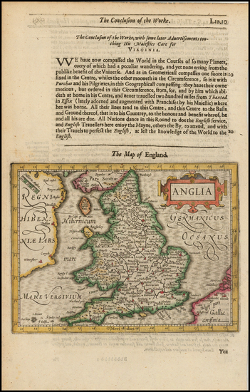 23-British Isles Map By Jodocus Hondius / Samuel Purchas
