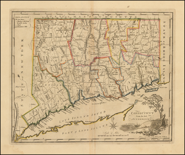78-New England and Connecticut Map By Mathew Carey