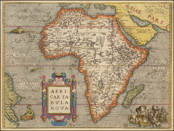 51-Africa and Africa Map By Abraham Ortelius