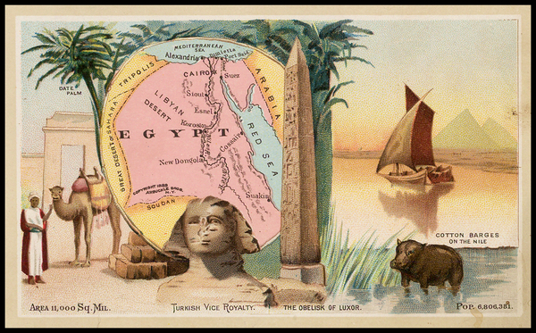 26-Egypt Map By Arbuckle Brothers Coffee Co.