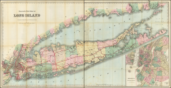 78-New York City and New York State Map By G.W.  & C.B. Colton