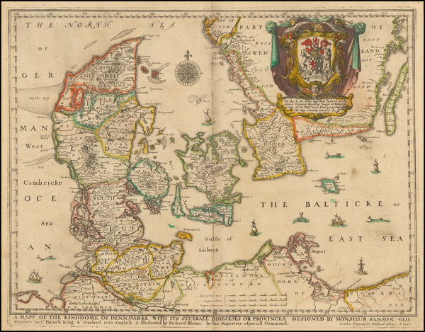 37-Scandinavia and Denmark Map By Richard Blome