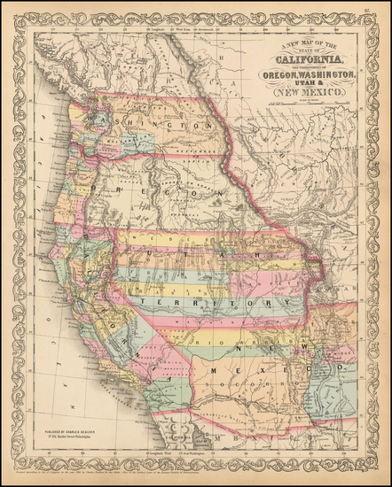 48-Southwest, Rocky Mountains and California Map By Charles Desilver