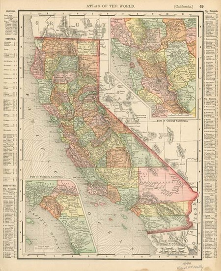 33-California Map By Rand McNally & Company