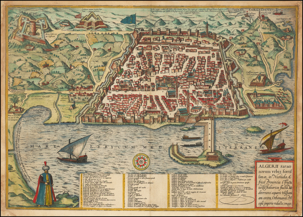 67-North Africa Map By Georg Braun  &  Frans Hogenberg