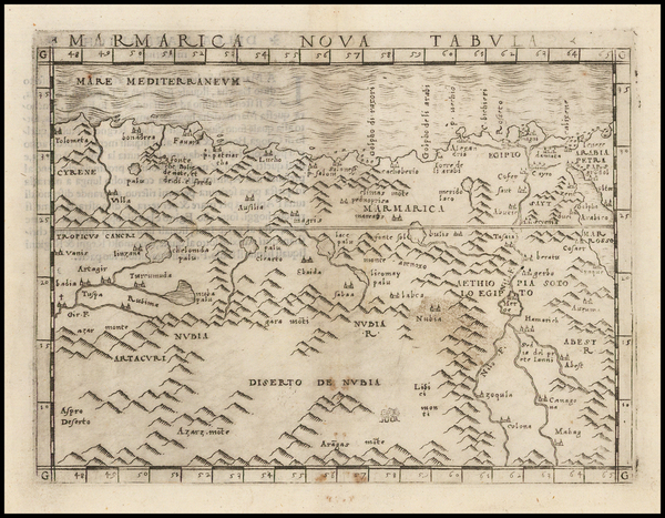 80-North Africa Map By Giacomo Gastaldi